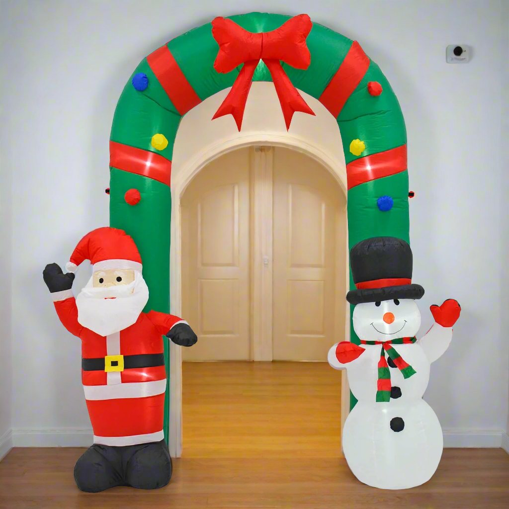 8 FT Lighted on sale Snowman/ Santa Claus Decor