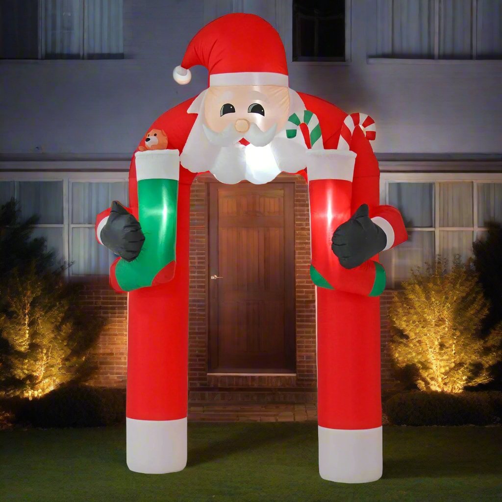 Mr Crimbo 11ft Inflatable Santa Arch LED Christmas Decoration