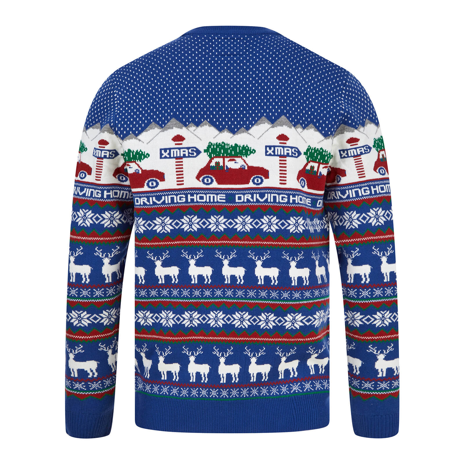 Mr Crimbo Mens Driving Home Fair Isle Style Christmas Jumper