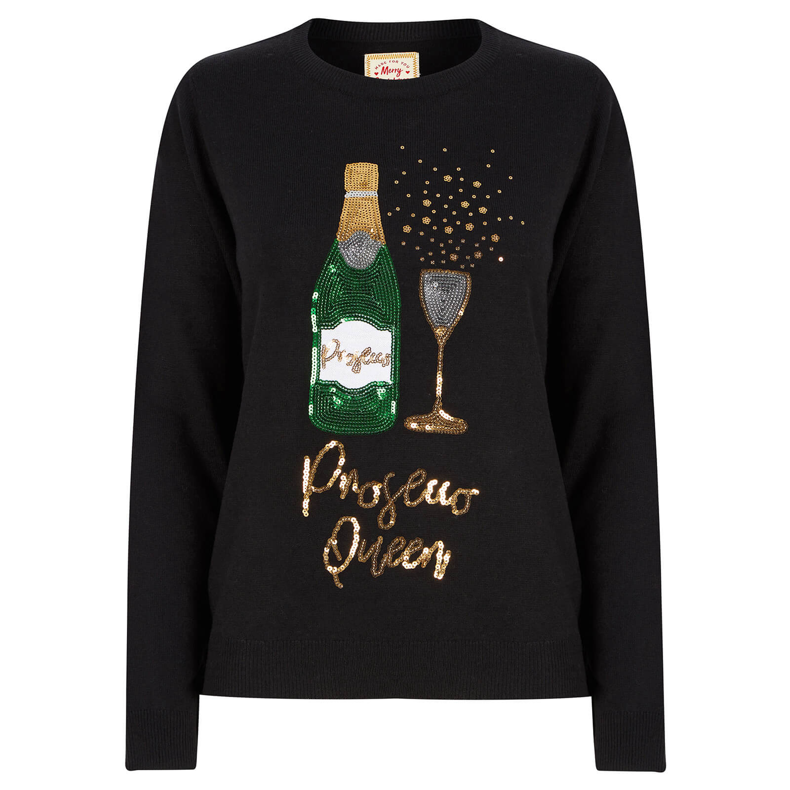 Buy Womens Prosecco Queen Sequin Christmas Jumper Mr Crimbo MrCrimbo