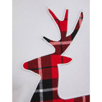 Mr Crimbo Womens Christmas Pyjama Set Reindeer/Stag Check Bottoms - MrCrimbo.co.uk -SRG3Q17468_A - Red/Black -Black