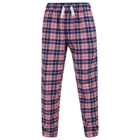 Mr Crimbo Womens Christmas Pyjama Set Reindeer/Stag Check Bottoms - MrCrimbo.co.uk -SRG3Q17468_E - Pink/Navy -Black