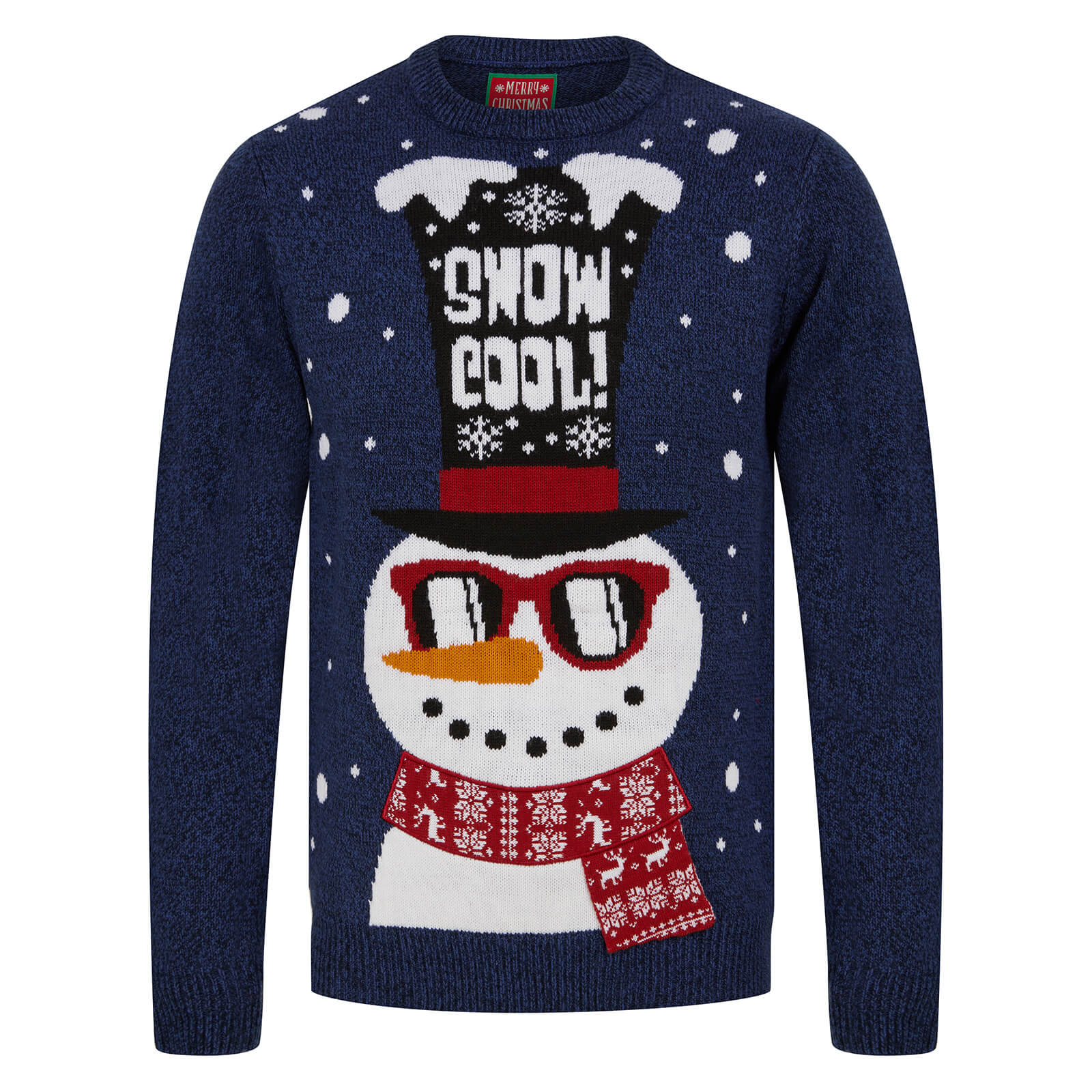 Mr Crimbo Mens LED Snowman Christmas Jumper Snow Cool Light Up