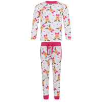 Mr Crimbo Girls Kids Christmas Pyjama Set Rudolph Print - MrCrimbo.co.uk -SRG4Q17467_F - Grey -11-13 years