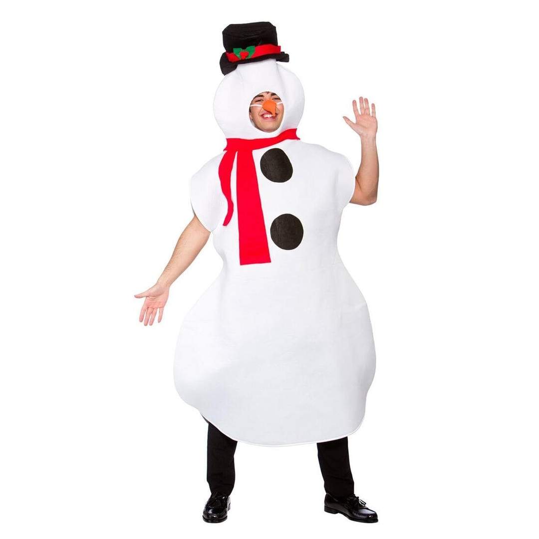 Mr Crimbo Adults Unisex Fancy Dress Snowman Christmas Costume - MrCrimbo.co.uk -WKDXM-4618 - -adults snowman costume