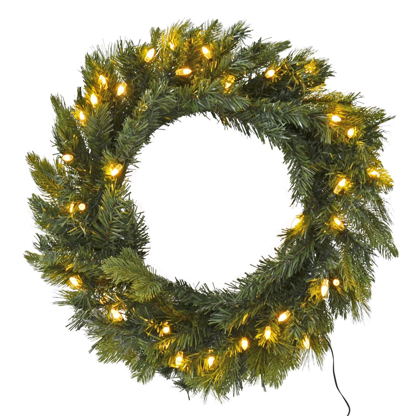 Mr Crimbo Pre-Lit Christmas Wreath Luxury Mixed Pine - MrCrimbo.co.uk -XS4351 - 30" -24" wreath