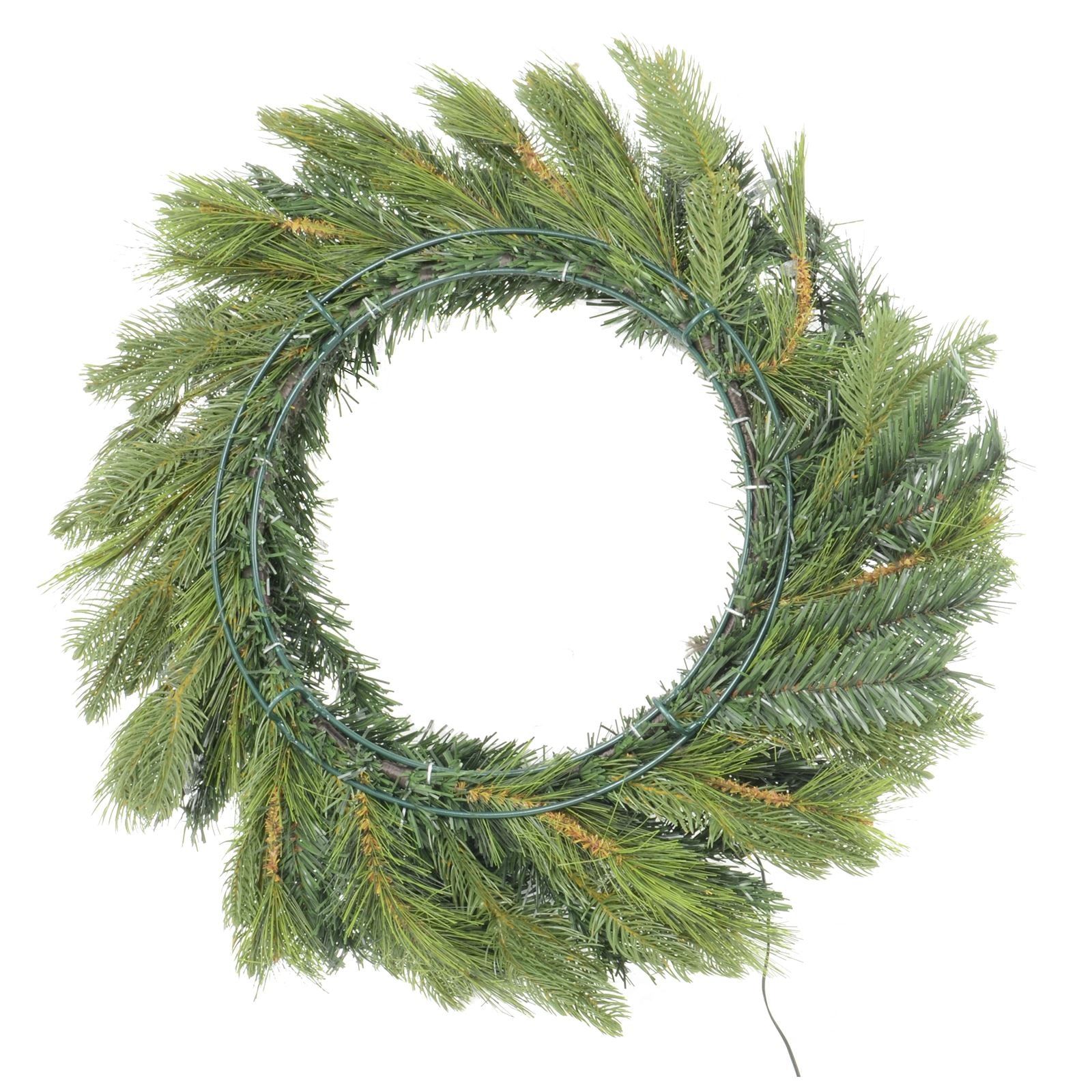 Mr Crimbo Pre-Lit Christmas Wreath Luxury Mixed Pine - MrCrimbo.co.uk -XS4351 - 30" -24" wreath