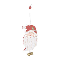 Mr Crimbo 6pk Wooden Santa Head Christmas Tree Decorations - MrCrimbo.co.uk -XS4522 - -christmas decorations