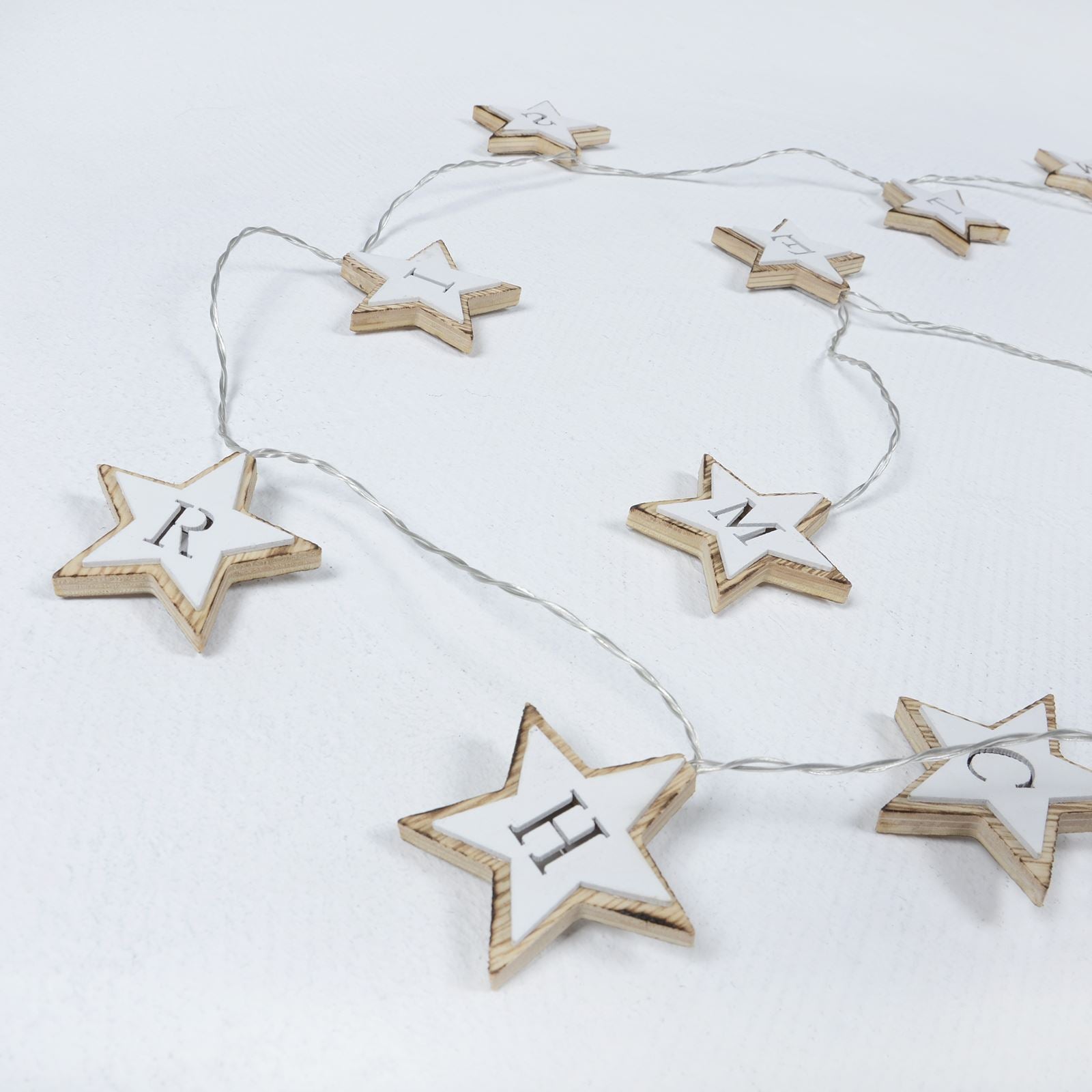 Wooden star store fairy lights