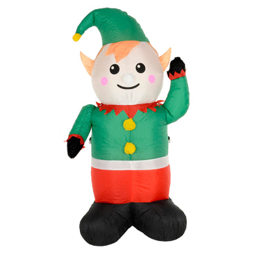 Mr Crimbo 4ft Light Up Inflatable Elf Christmas Party Decoration - MrCrimbo.co.uk -XS7214 - -