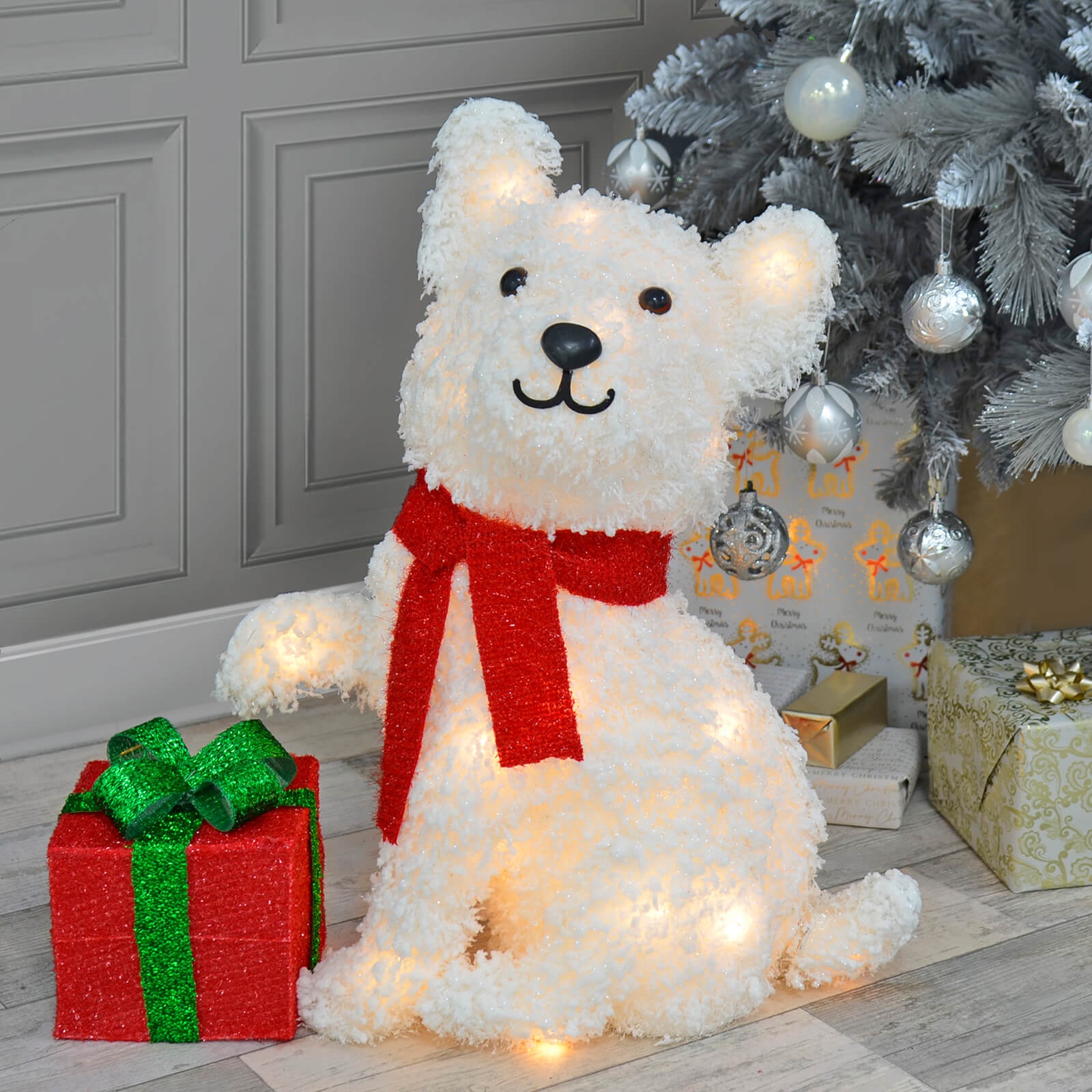 White Dog Outdoor Christmas Decoration: A Magical Holiday Experience