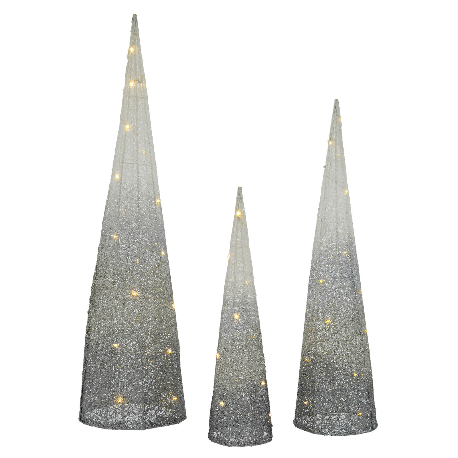 Philips Glitter Cone Trees 3pk, Pure White LED Christmas outlet Decoration Sculpture